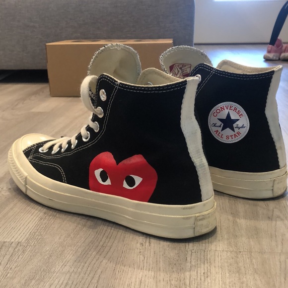 Comme des Garcons PLAY Converse Hi Size 9 used - Picture 2 of 7